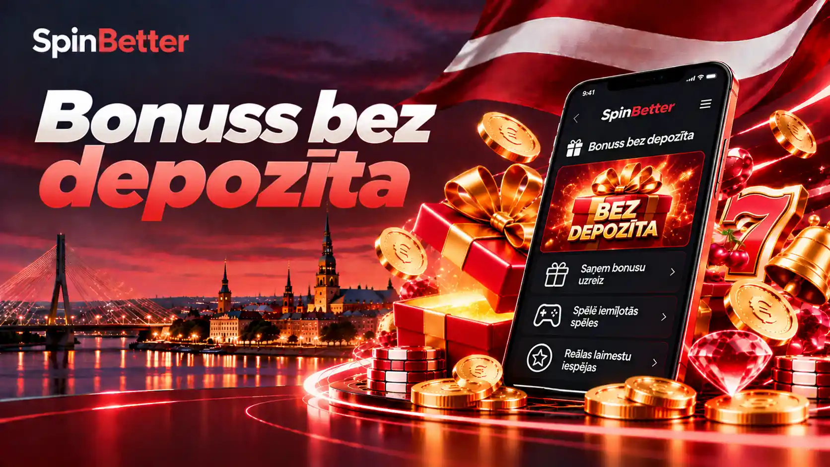 SpinBetter casino no deposit bonus: dāvanu kaste un tukša maciņa kontūra