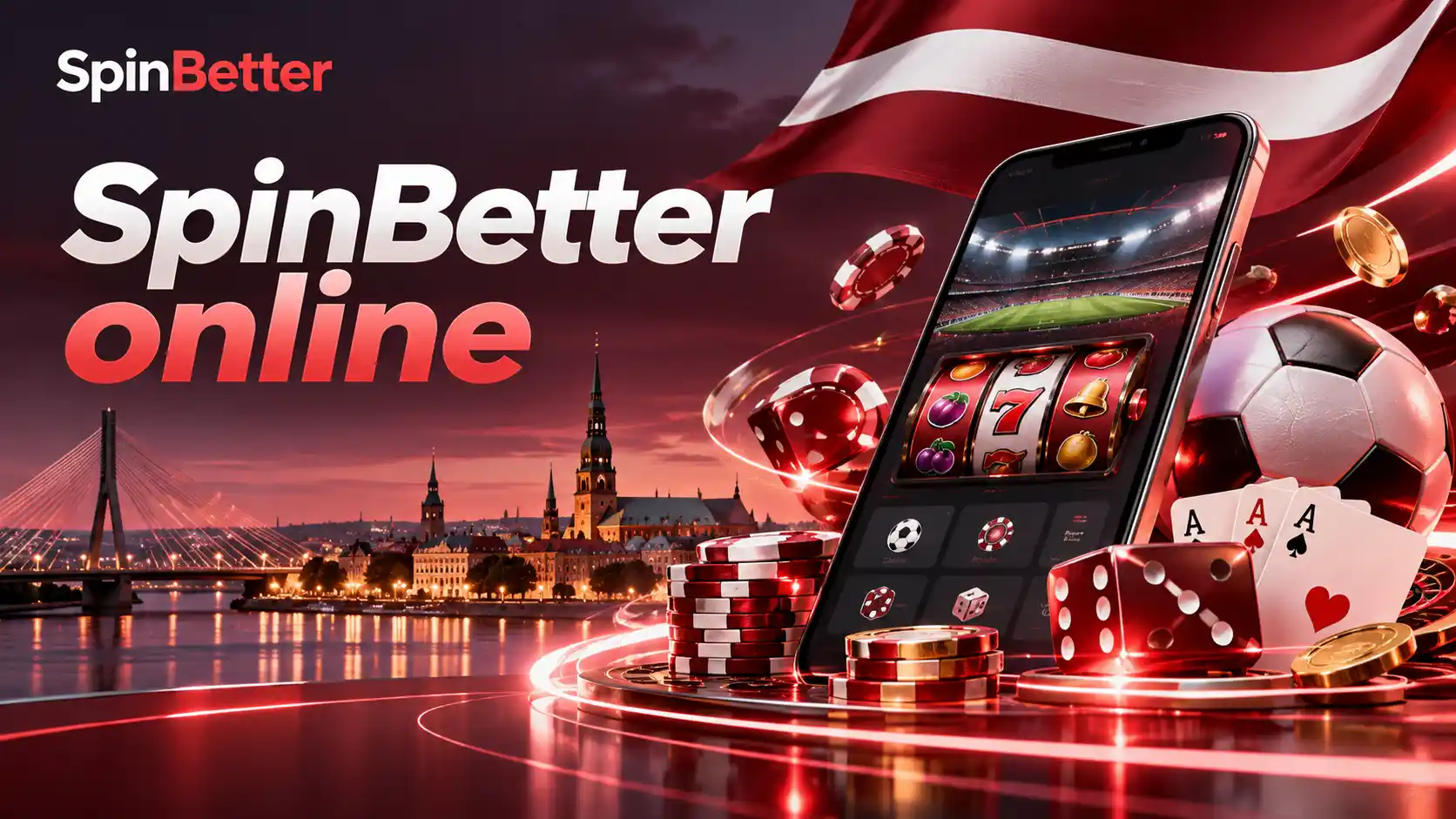SpinBetter online spēļu zāle: rulete, žetoni un telefons uz melna marmora