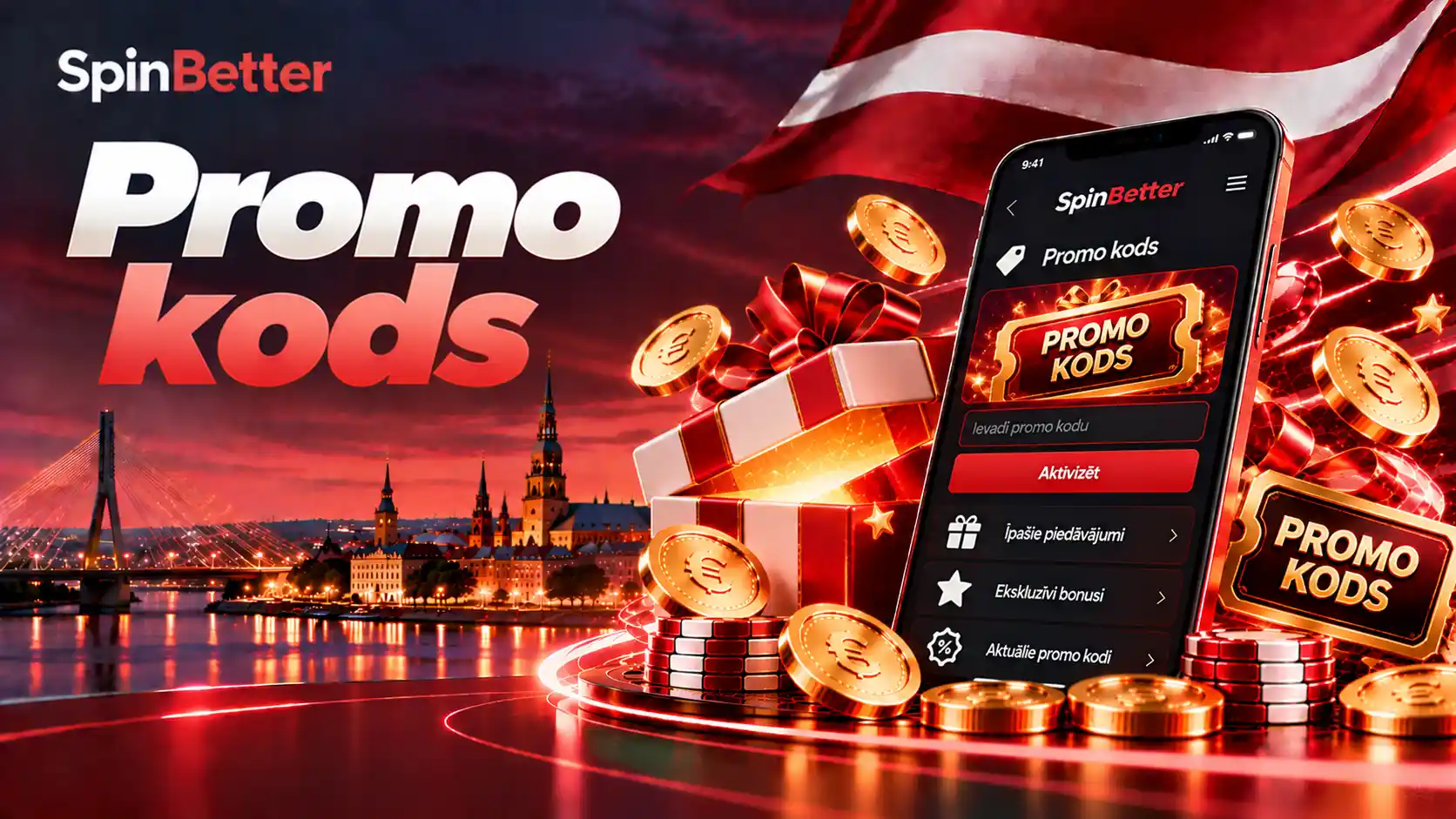 SpinBetter promo code: zelta biļete ar tukšu koda lauku